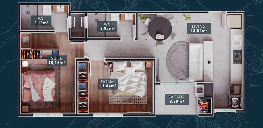 Apartamento, 2 quartos, 66 m² - Foto 1