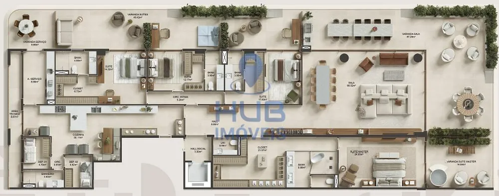 Apartamento, 4 quartos, 642 m² - Foto 7