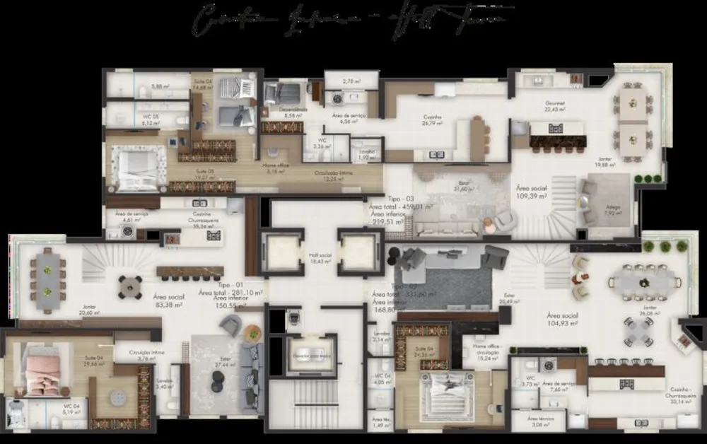 Apartamento, 3 quartos, 154 m² - Foto 2