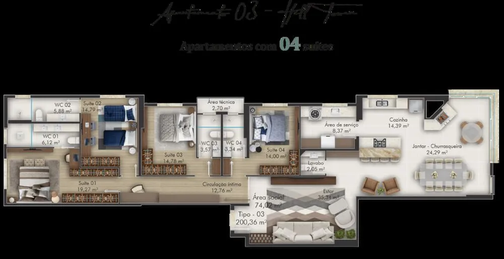 Apartamento, 3 quartos, 154 m² - Foto 12