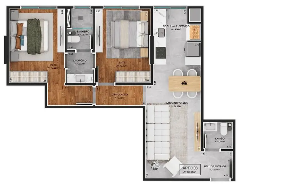 Apartamento, 2 quartos, 64 m² - Foto 5