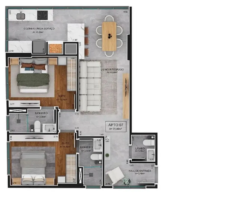Apartamento, 2 quartos, 64 m² - Foto 6