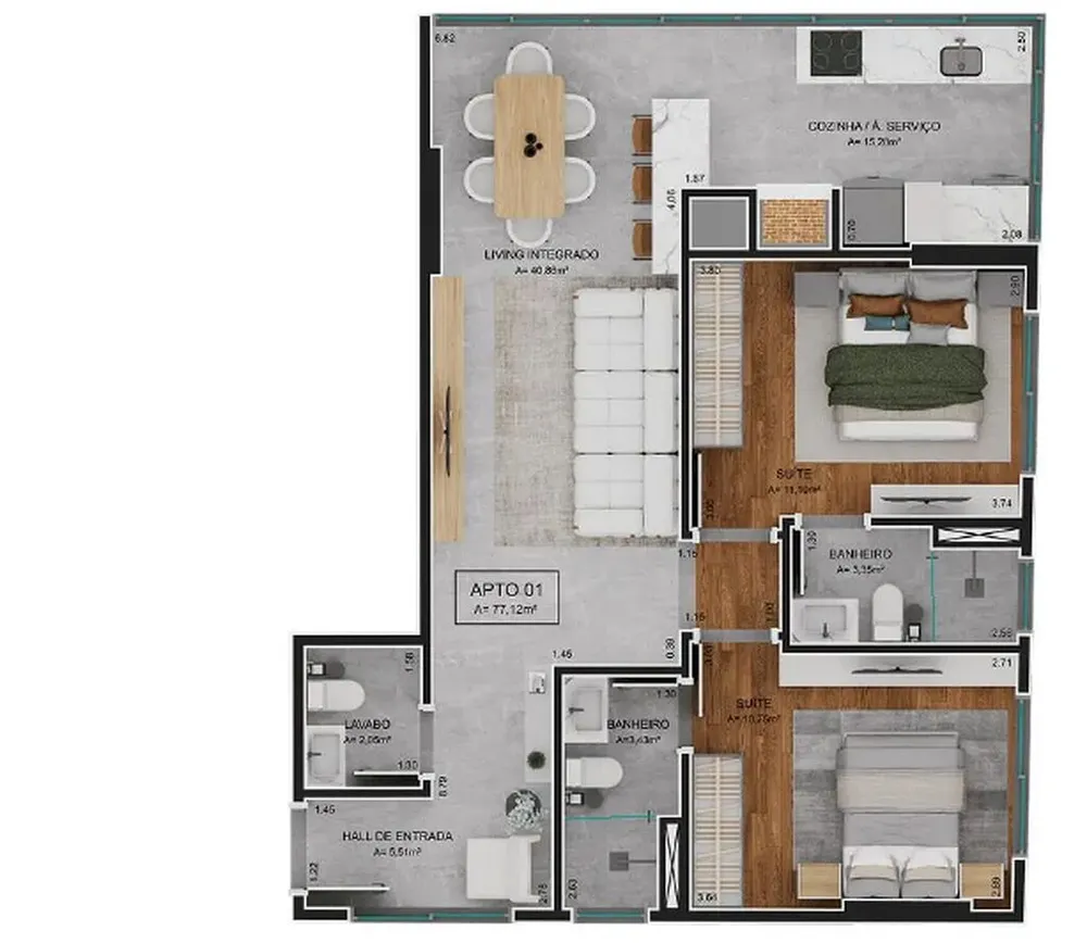 Apartamento, 2 quartos, 64 m² - Foto 7