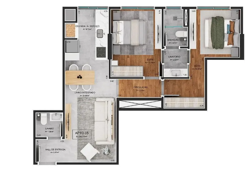 Apartamento, 2 quartos, 64 m² - Foto 4