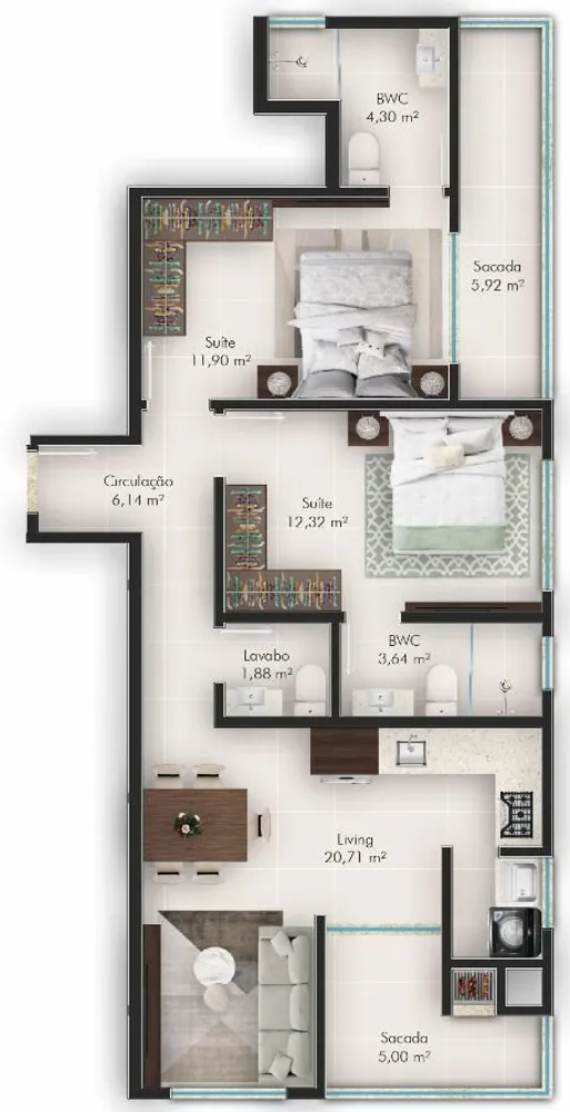 Apartamento, 86 m² - Foto 1