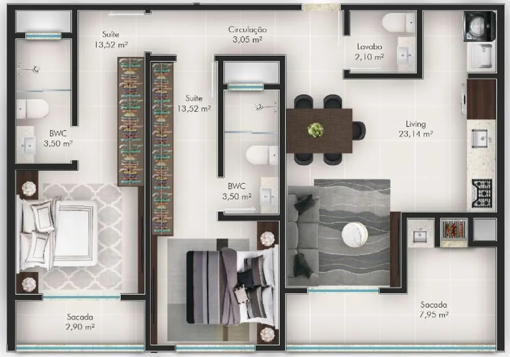 Apartamento, 86 m² - Foto 2