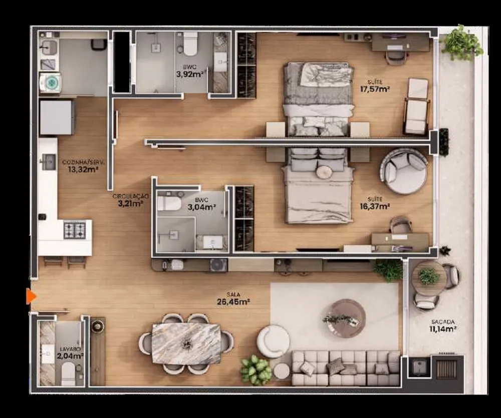 Apartamento, 2 quartos, 202 m² - Foto 3