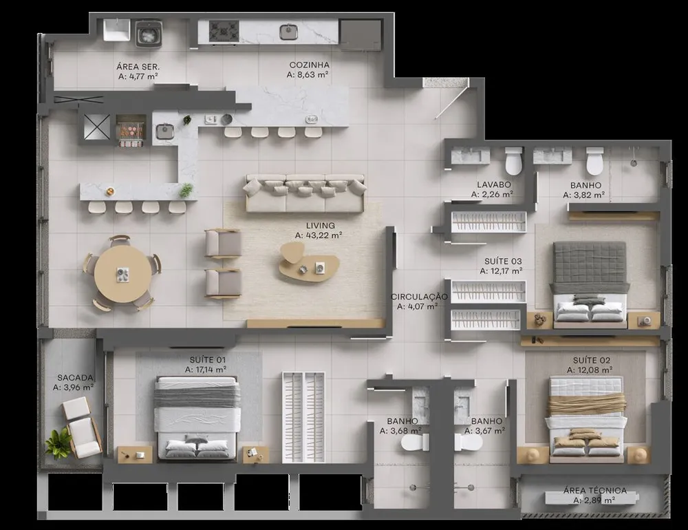 Apartamento, 4 quartos, 186 m² - Foto 12