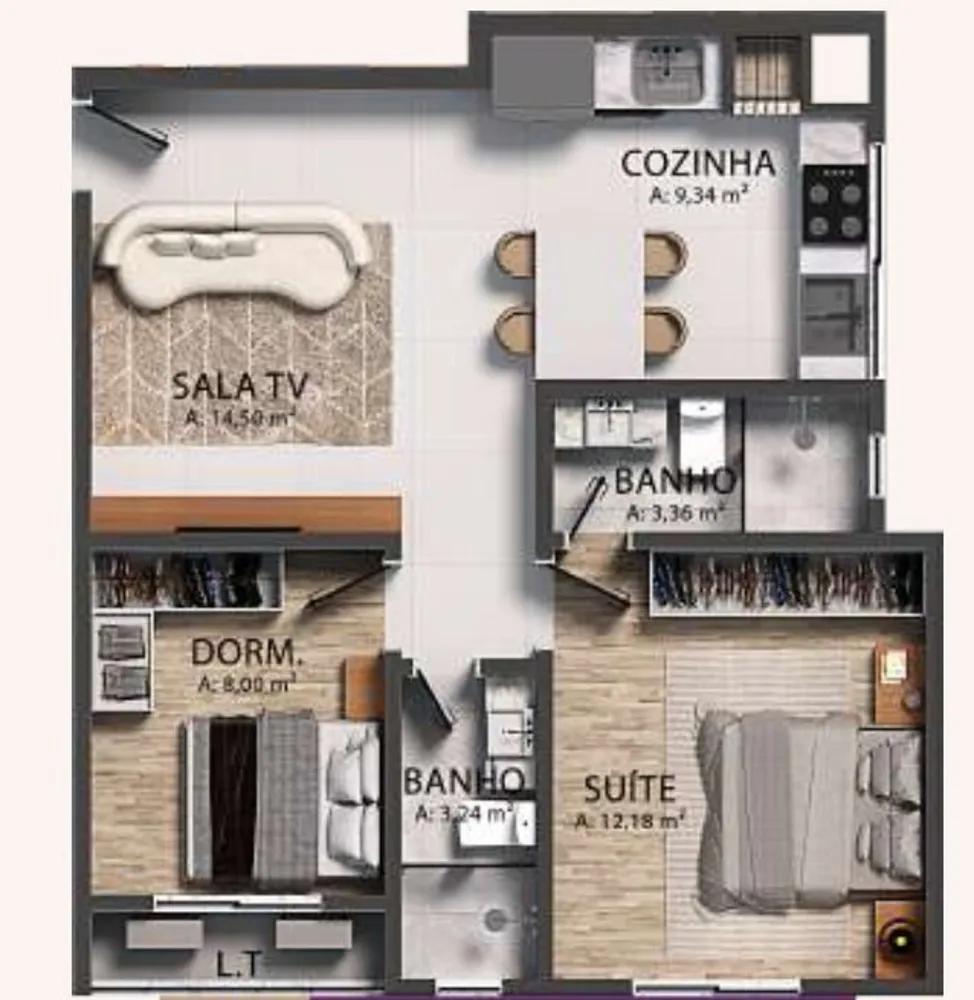 Apartamento, 2 quartos, 61 m² - Foto 5