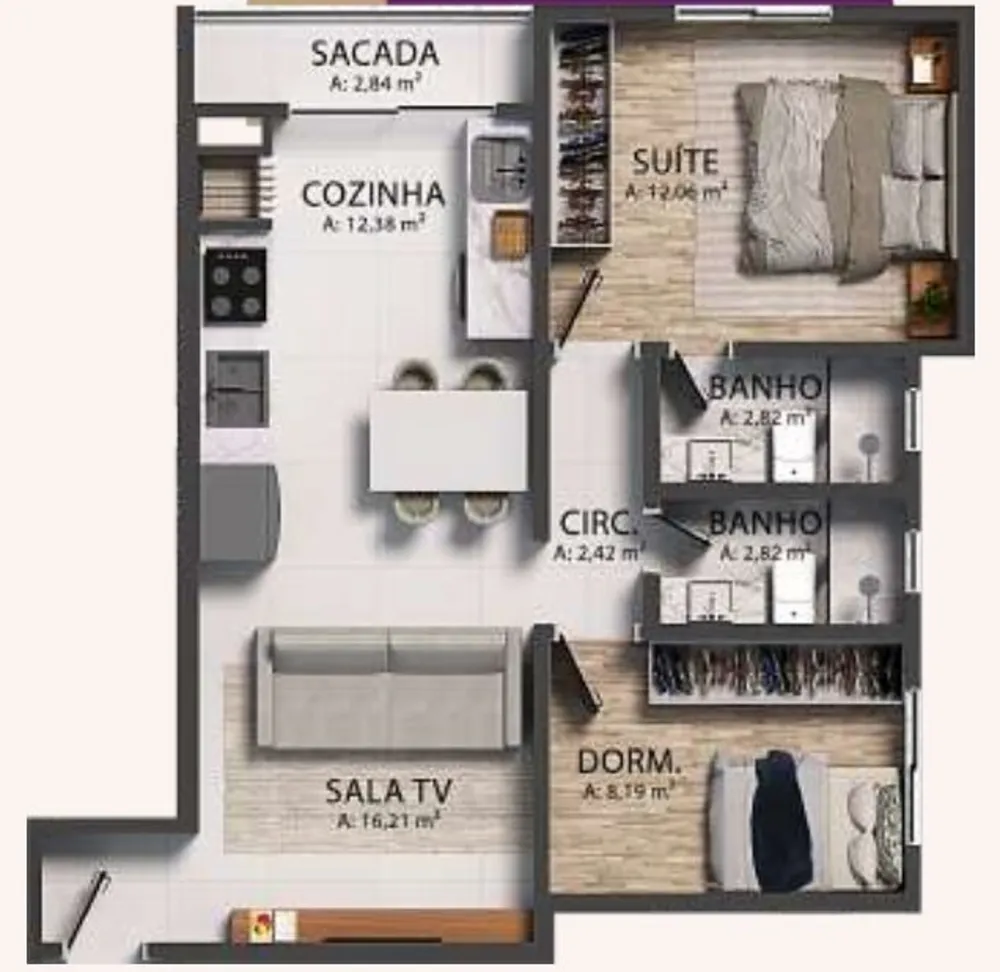 Apartamento, 2 quartos, 61 m² - Foto 6