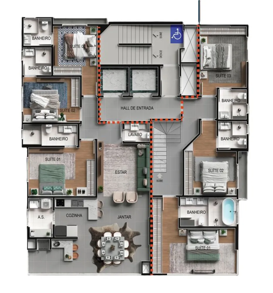 Apartamento, 4 quartos, 274 m² - Foto 2