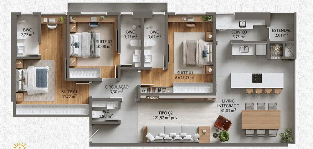 Apartamento, 3 quartos, 141 m² - Foto 5