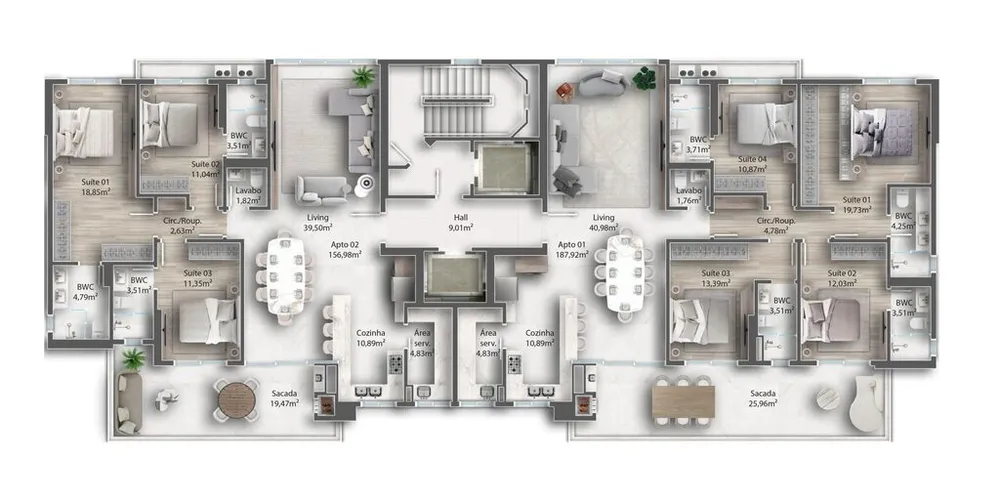 Apartamento, 4 quartos, 187 m² - Foto 2