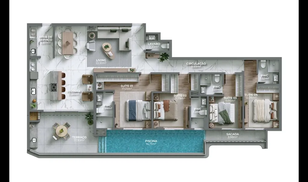 Apartamento, 4 quartos, 185 m² - Foto 1