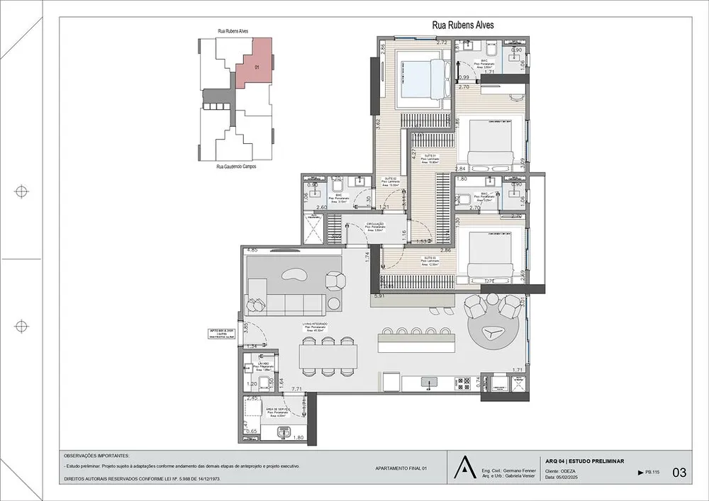 Apartamento, 3 quartos, 122 m² - Foto 3