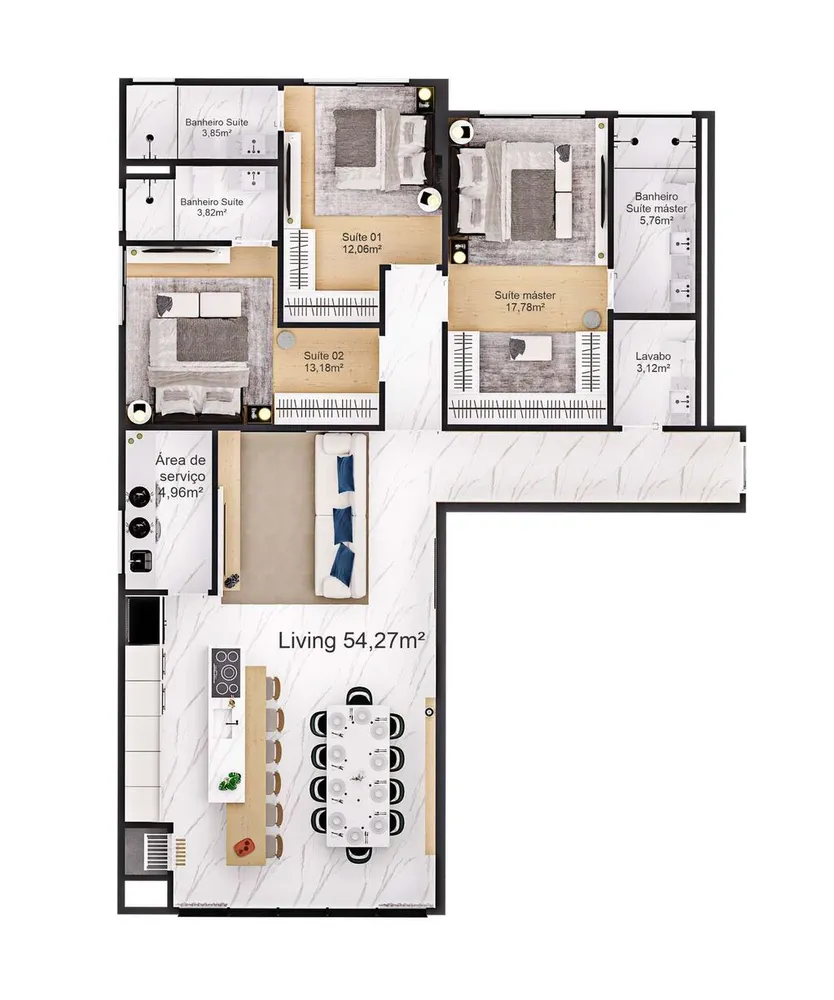 Apartamento, 2 quartos, 90 m² - Foto 1