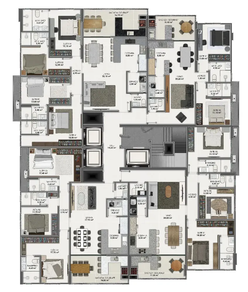 Apartamento, 3 quartos, 141 m² - Foto 3