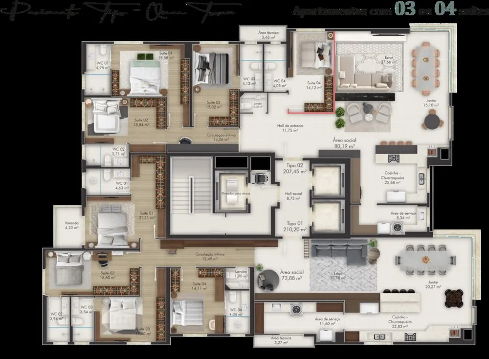Apartamento, 4 quartos, 195 m² - Foto 6