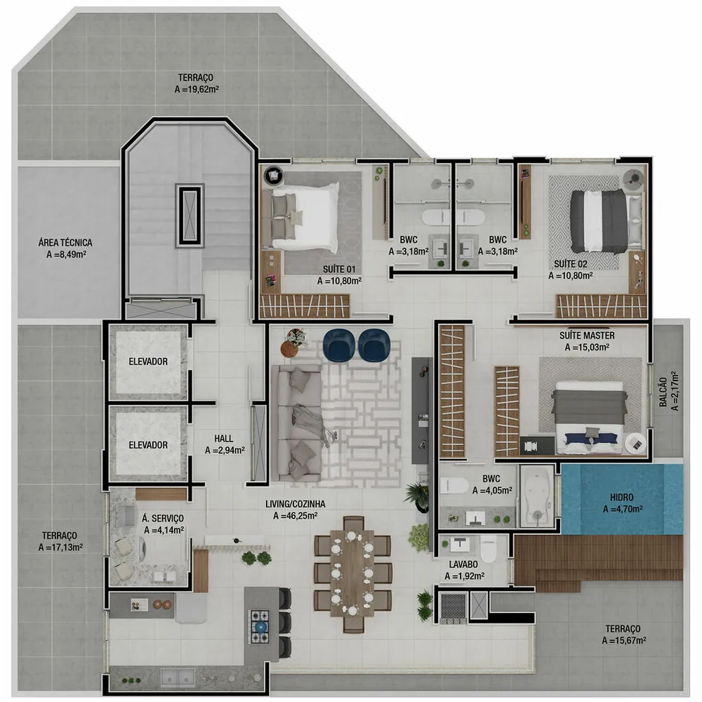 Apartamento, 4 quartos, 236 m² - Foto 3