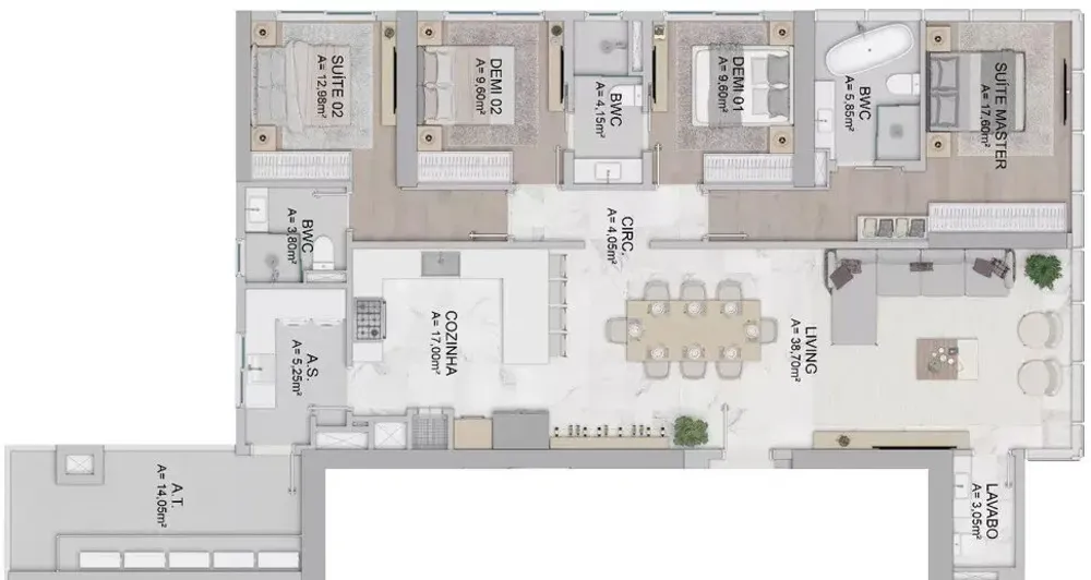 Apartamento, 4 quartos, 152 m² - Foto 1