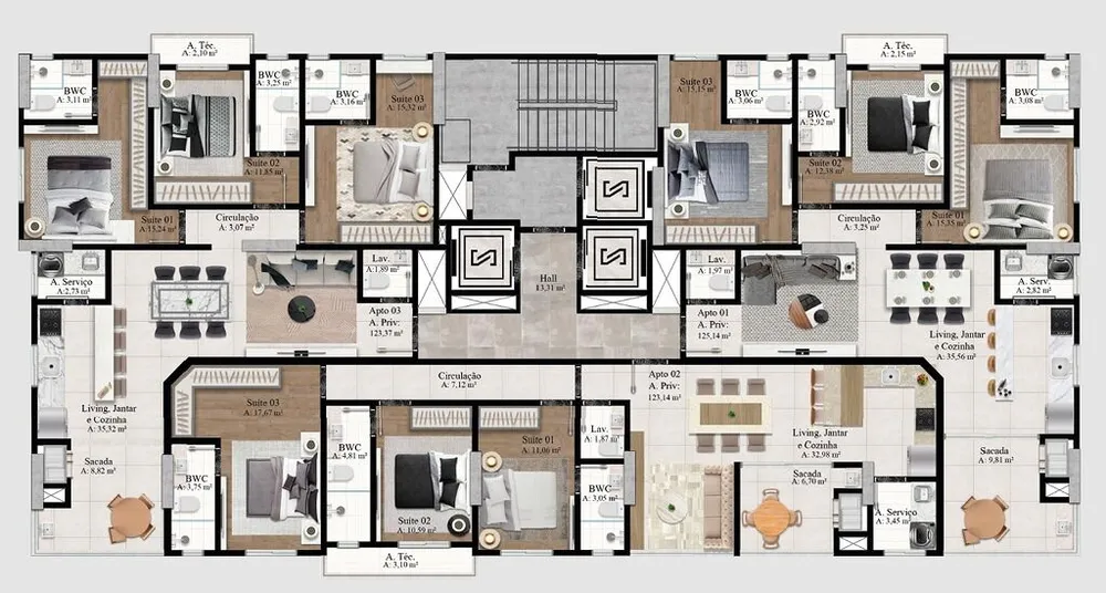 Apartamento, 3 quartos, 121 m² - Foto 3
