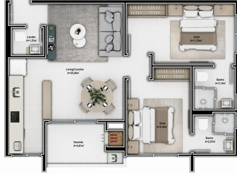 Apartamento, 67 m² - Foto 1