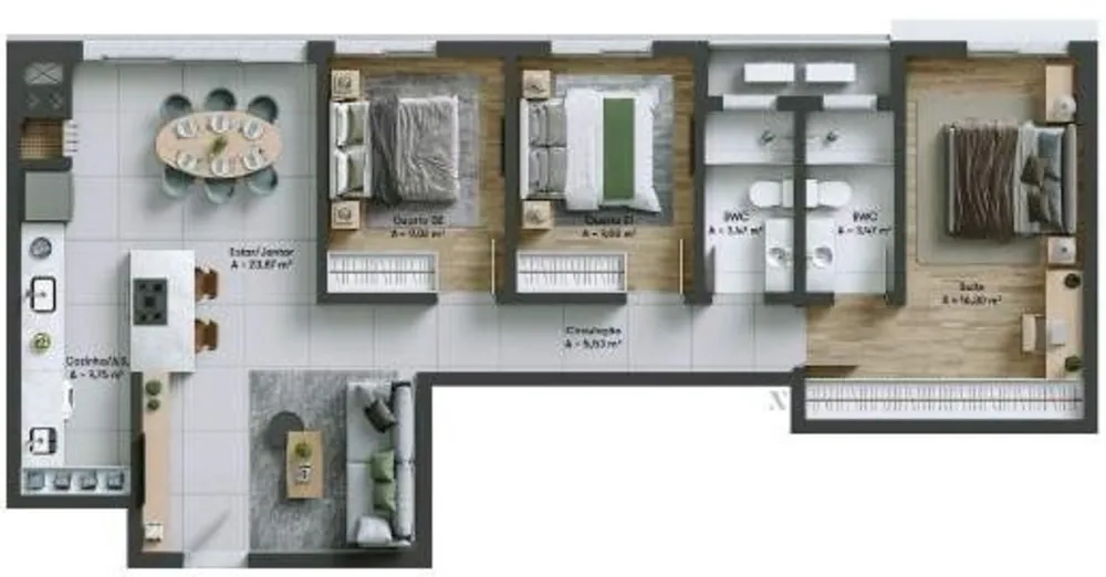 Apartamento, 1 quarto, 95 m² - Foto 2