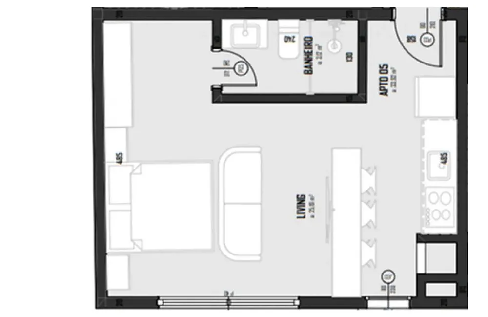 Kitnet-Studio, 38 m² - Foto 2