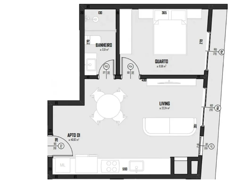 Kitnet-Studio, 38 m² - Foto 5