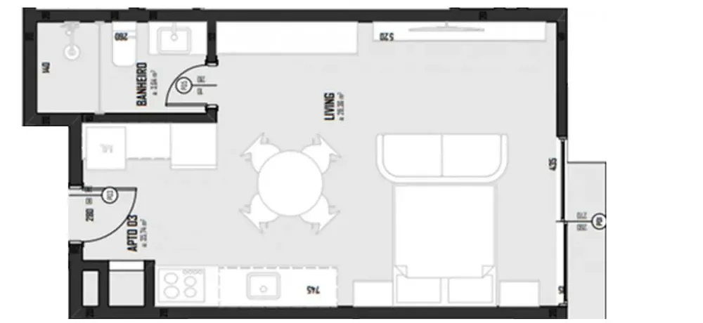 Kitnet-Studio, 38 m² - Foto 3