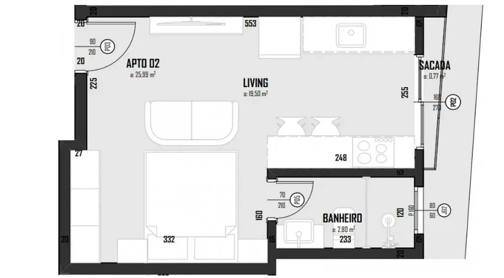 Kitnet-Studio, 38 m² - Foto 1