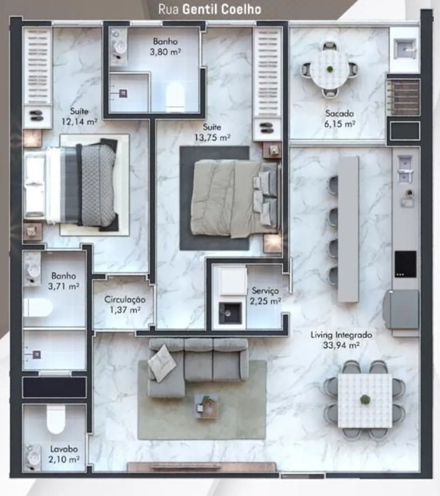 Apartamento, 3 quartos, 125 m² - Foto 3