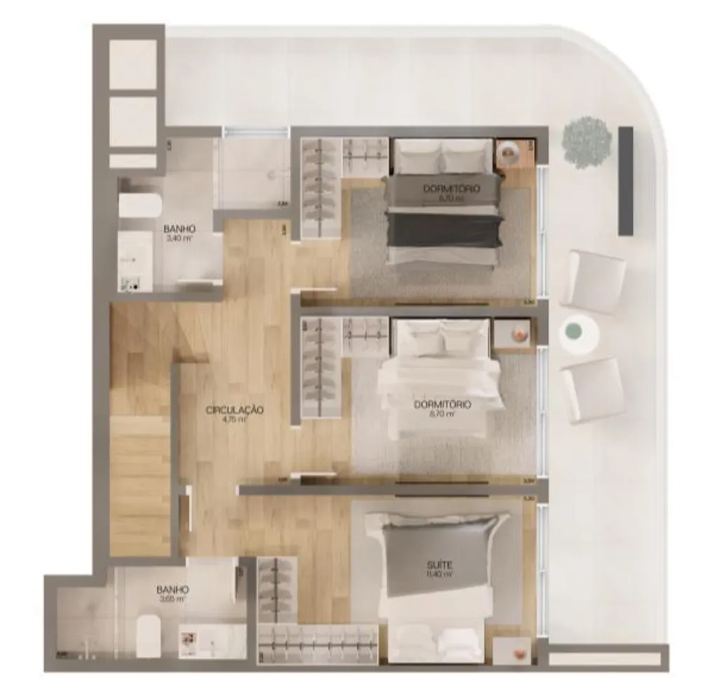 Apartamento, 3 quartos, 144 m² - Foto 2