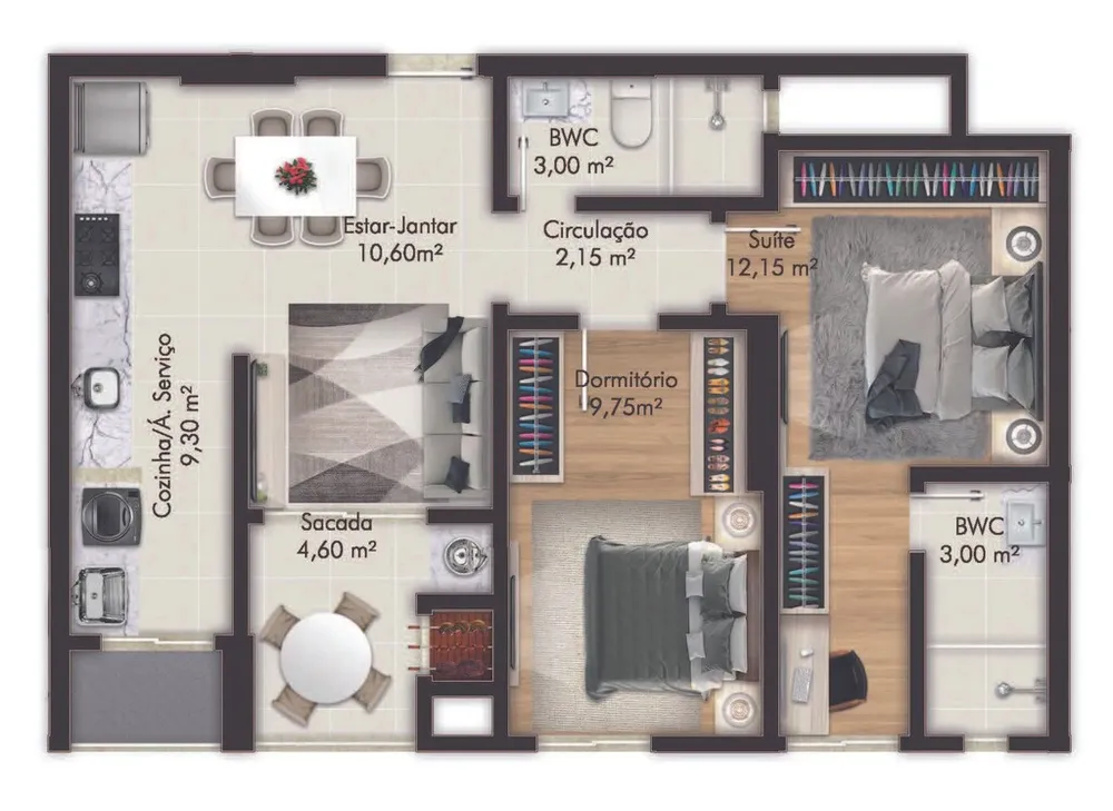 Apartamento, 2 quartos, 63 m² - Foto 3