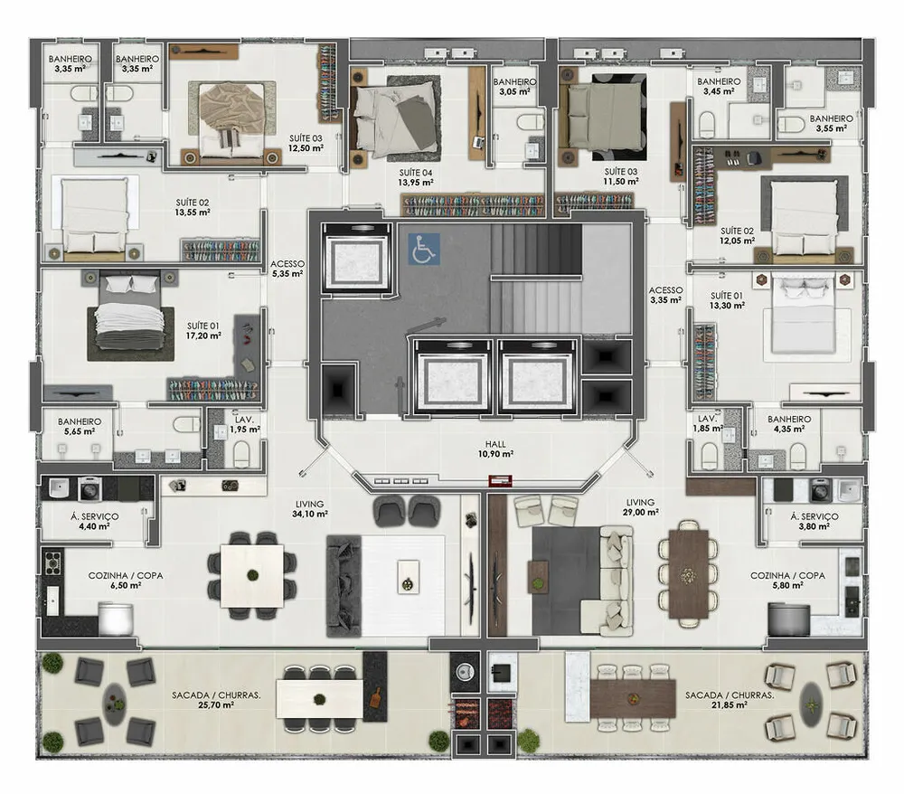 Apartamento, 4 quartos, 172 m² - Foto 12
