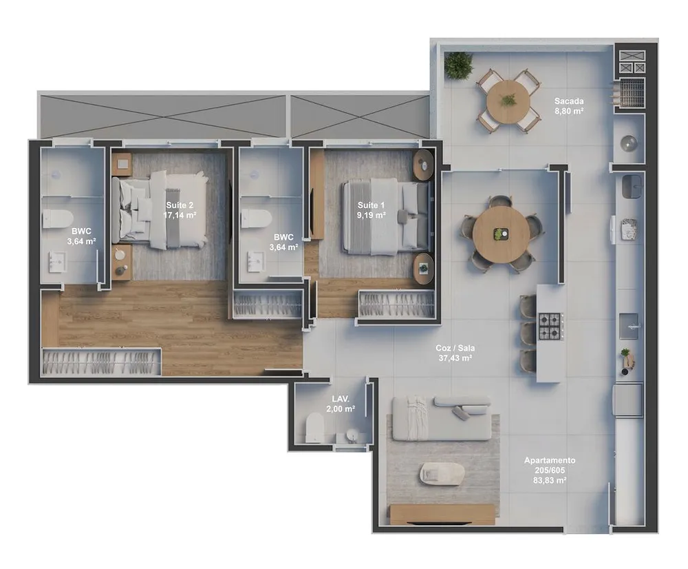 Apartamento, 2 quartos, 98 m² - Foto 3