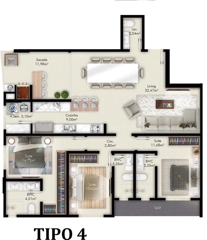Apartamento, 3 quartos, 125 m² - Foto 8