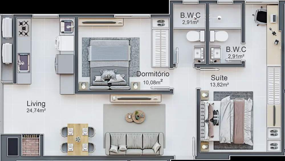 Apartamento, 1 quarto, 45 m² - Foto 5