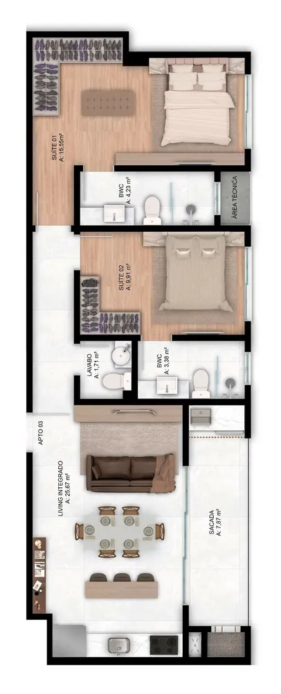 Apartamento, 2 quartos, 79 m² - Foto 1