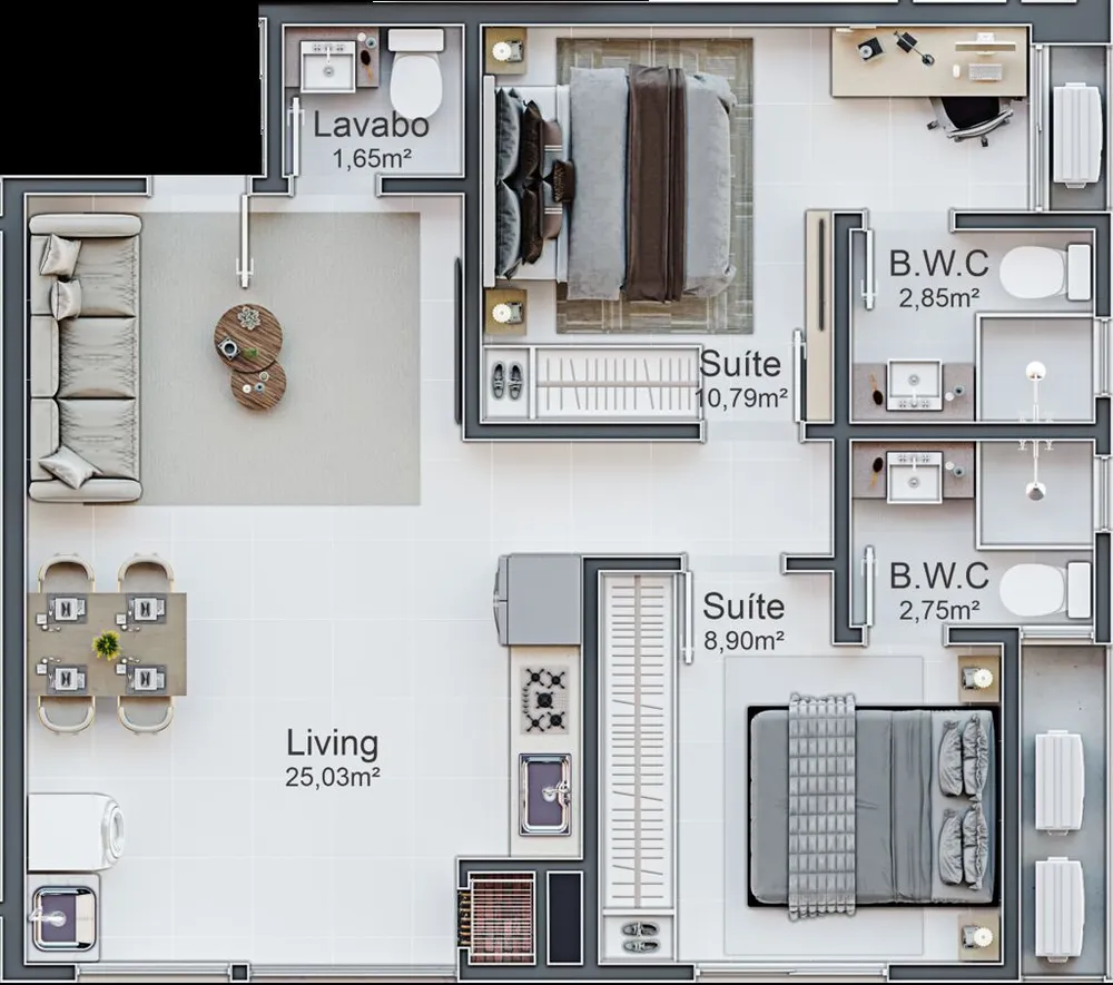 Apartamento, 63 m² - Foto 2