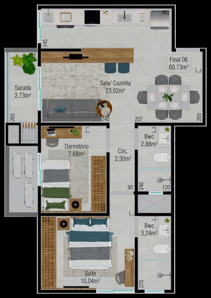Apartamento, 2 quartos, 125 m² - Foto 2