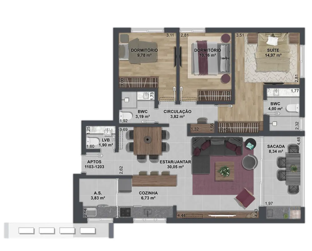 Apartamento, 2 quartos, 80 m² - Foto 2