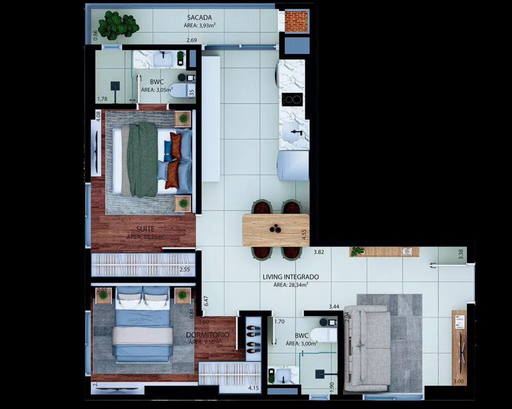 Apartamento, 1 quarto, 68 m² - Foto 1