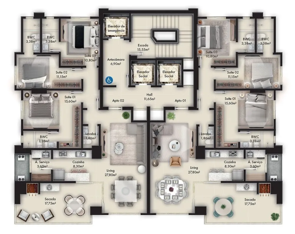 Apartamento, 4 quartos, 259 m² - Foto 2