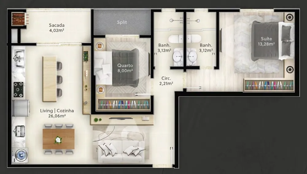 Apartamento, 65 m² - Foto 2