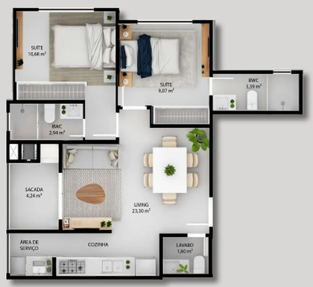 Apartamento, 2 quartos, 61 m² - Foto 6