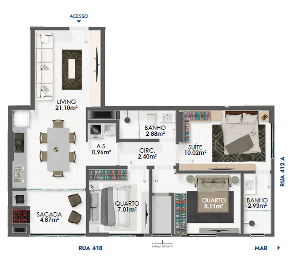 Apartamento, 3 quartos, 70 m² - Foto 8