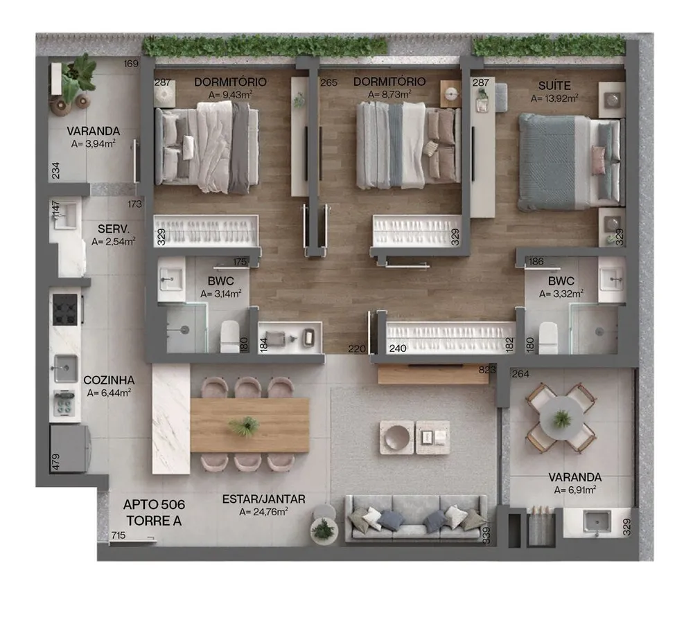 Apartamento, 3 quartos, 104 m² - Foto 7