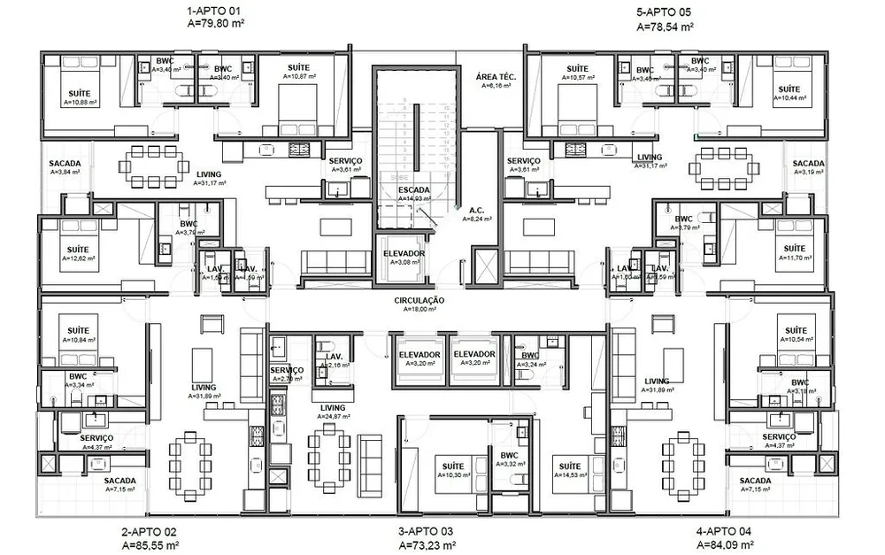 Apartamento, 2 quartos, 79 m² - Foto 1