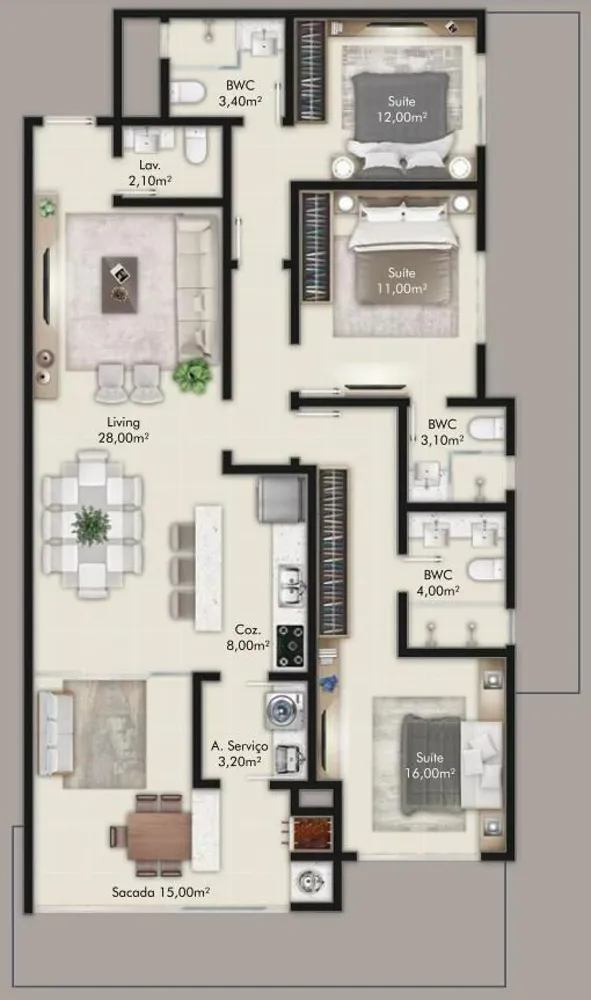 Apartamento, 3 quartos, 111 m² - Foto 5
